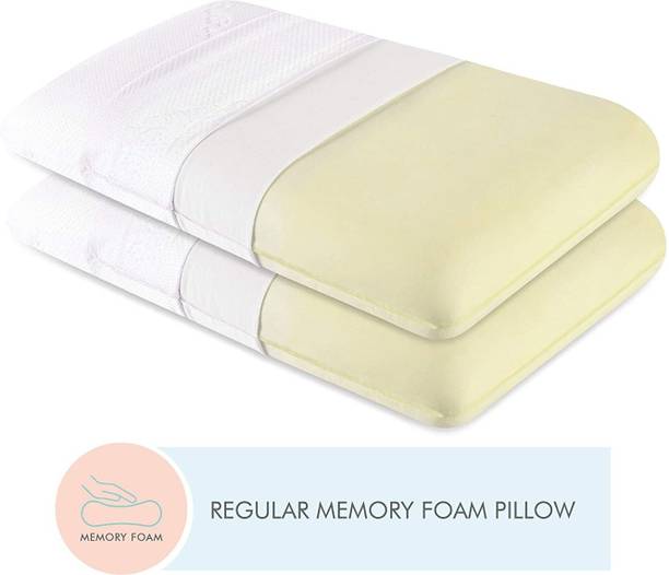 The White Willow Orthopedic Sleeping Pillow Memory Foam Solid Sleeping Pillow Pack of 2