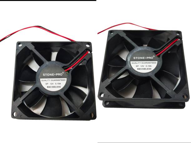 STONE-PRO 2pic 12V DC Fan 80X80X25MM Cabinet 3-Inch Square Cooling fan Cooler