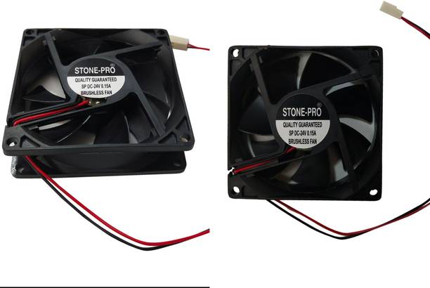 STONE-PRO 2pic 24V DC Fan 80X80X25MM Cabinet 3-Inch Square Cooling fan Cooler