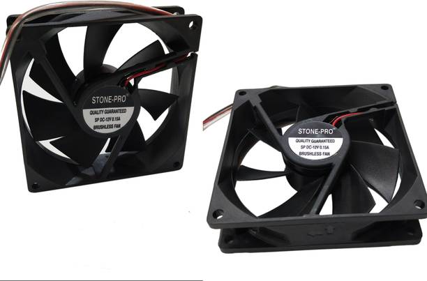 STONE-PRO 2pic 12V DC Cabinet Fan 3.5-Inch Square (90*90*25 MM) Cooling fan Cooling Fan Cabinet Cooler
