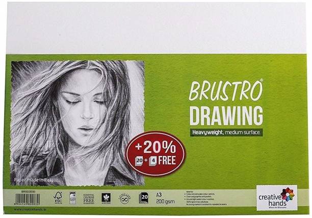 BRuSTRO drawing and sketching loose sheets A3 200 gsm Drawing Paper