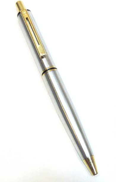 Epraiser Brass Made with Gold Parts Metallic Silver Tic Toc Executive Roller Ball Pen