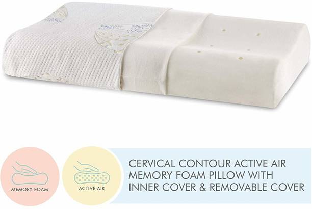 The White Willow King Size Cervical Contour Ventilated Active Memory Foam Motifs Orthopaedic Pillow Pack of 1