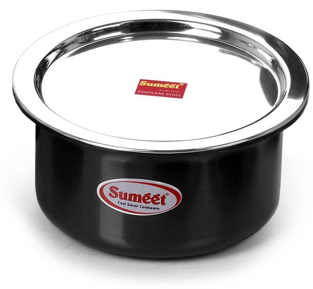 Sumeet 3mm Thick Hard Anodised Big Size Tope with S.S. Lid Size No.17 (5 LTR) (28Cm Dia) Cookware Set