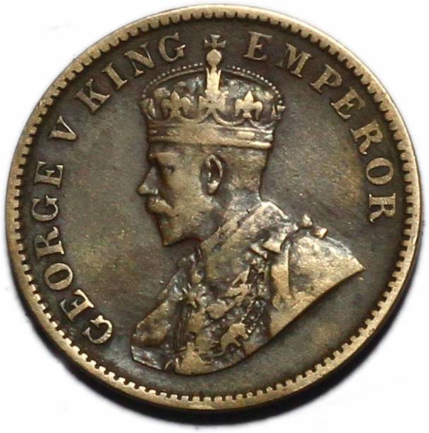 TRADITIONALSHOPPE BRITISH INDIA GEORGE V QUARTER ANNA - QUALITY COPPER COIN Medieval Coin Collection
