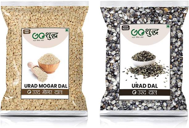 Goshudh Premium Quality Kali Urad And Urad Mogar Dal Combo Combo