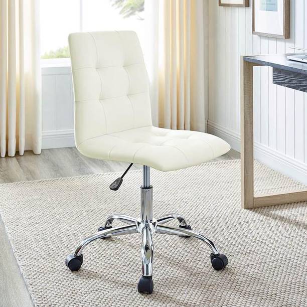 Finch Fox Ripple Ribbed Armless Low Back Swivel Adjustable Computer Desk Office Leatherette Office Executive Chair