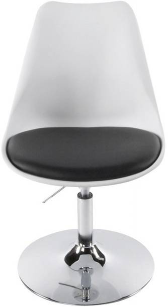 Finch Fox Height-Adjustable Swivel Modern 'Queen' / 'Cosmic'/ 'Victoria' Plastic Office Chair with Cushion for Salon/Spa/Bar/Medical/Kitchen/Doctor Stool Chair (White & Black Color) Leatherette Office Executive Chair
