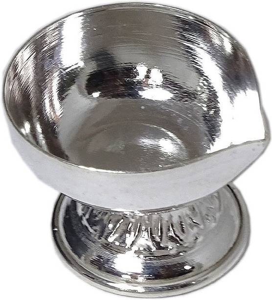 Sahiba Gems Designer Silver Diya Silver Table Diya