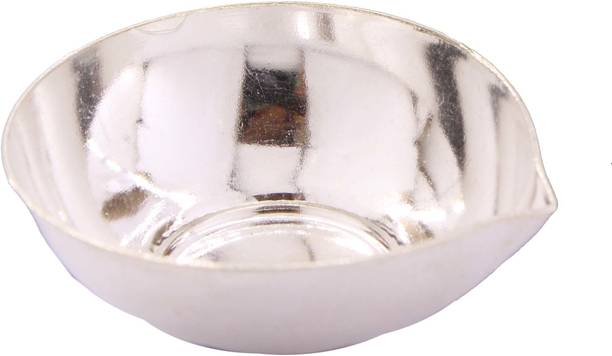 Guarantee Ornament House Sterling Silver Diya Deepak for Worship of God and Diwali gift Silver Table Diya