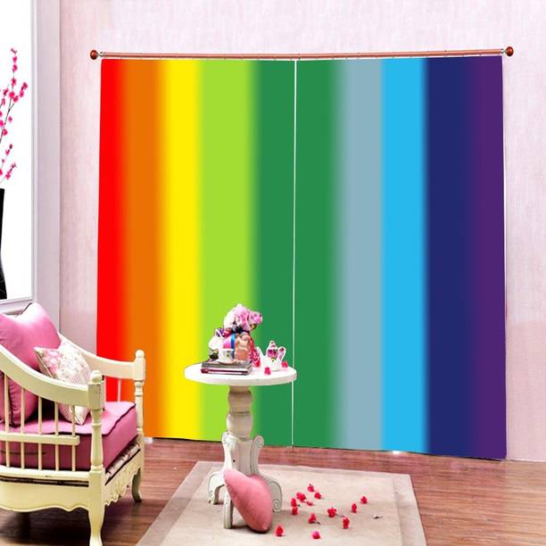 HOMADORN 213.4 cm (7 ft) Door Polyester Room Darkening Curtain (Pack Of 2)