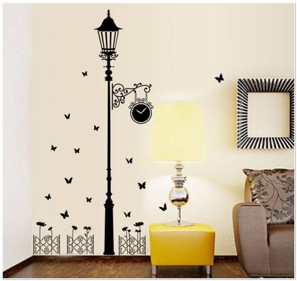 JAAMSO ROYALS Jaamso Royals ' Modern minimalist style black lights butterfly' Wall Sticker (PVC Vinyl, 90 cm X 60 cm, Decorative Stickers)