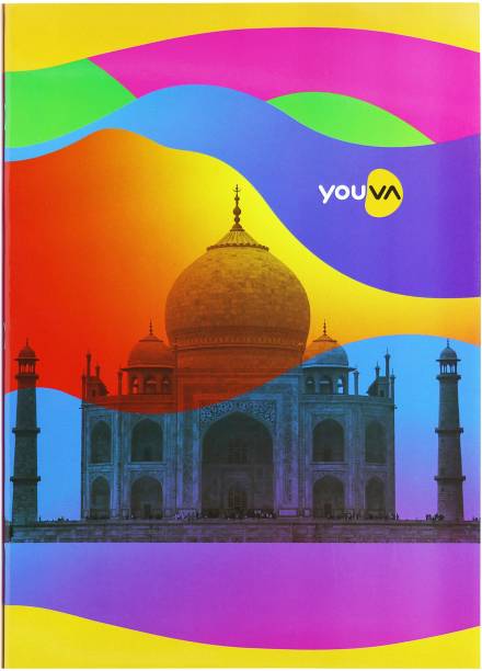 NAVNEET Youva Soft Bound Long Book Rainbow 21x29.7 cm A4 Notebook Single Line 228 Pages