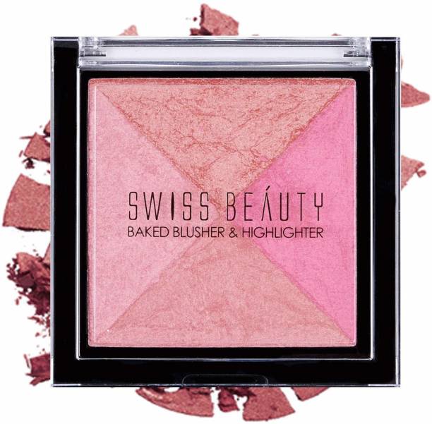 SWISS BEAUTY 4 Color Baked Blusher &  Highlighter