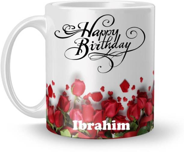 Beautum Happy Birthday Ibrahim Best Gift White Model No:BRRHB007209 Ceramic Coffee Mug