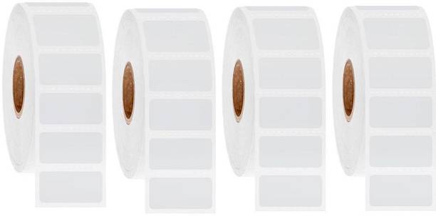 youlogic 75MMX25MM (2.95inch X0.98inch) Barcode Label Cromo Paper Label Stickers (White) 1ROLL 2000 LABELS set of 4 Roll Cromo paper Paper Label