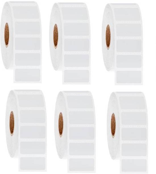 youlogic 75MMX25MM (2.95inch X0.98inch) Barcode Label Cromo Paper Label Stickers (White) 1ROLL 2000 LABELS set of 6 Roll Cromo paper Paper Label