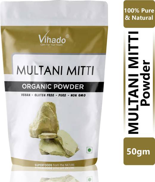 Vihado Organic Multani Mitti Powder (Bentonite clay) 50g (Pack of 1)