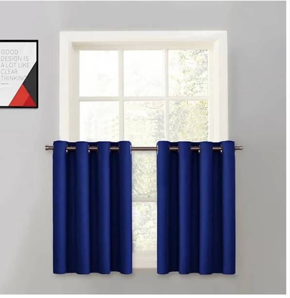 COMFY HOME 121.92 cm (4 ft) Window Silk Semi Transparent Curtain (Pack Of 2)