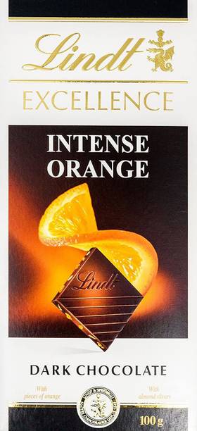 LINDT ORANGE INTENSE CHOCOLATE 100GRMS Bars