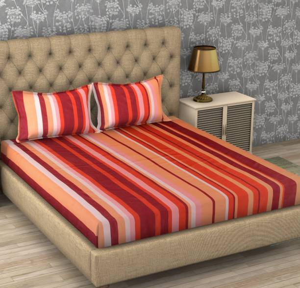 Flipkart SmartBuy 104 TC Cotton Double Printed Flat Bedsheet