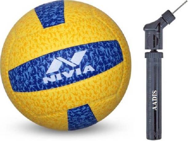NIVIA VOLLEYBALL G-2020 SIZE 4 WITH AADIS DOUBLE ACTION PUMP Volleyball - Size: 4