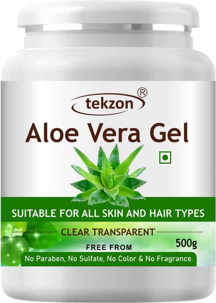 tekzon Pure Natural Aloe Vera Gel (500 Gram ) - Ideal for Skin Treatment, Face, Acne Scars, Hair Treatment