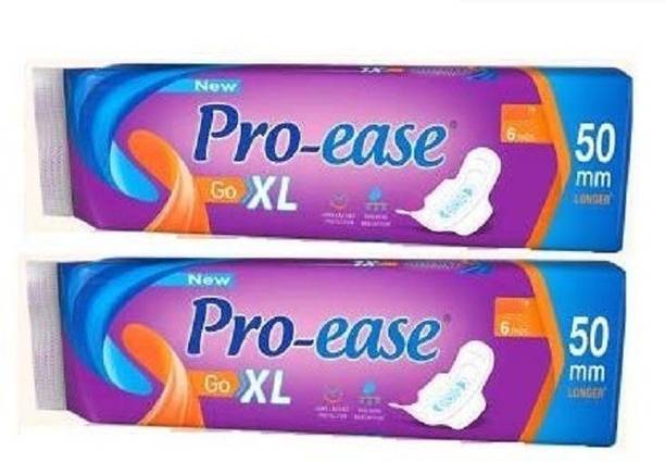 Pro-ease Go Long (6+6+6+6+6+6=36 Pads Sanitary Pad 6 (Pack of 6) Sanitary Pad 36 Pcs Sanitary Pad