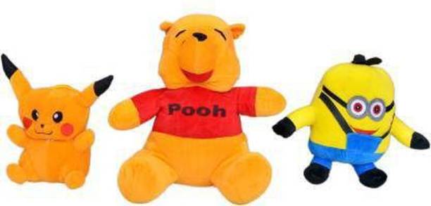 Saubhagye Soft toy for kids Combo of Minion, Pikachu and Pooh - 35 cm (Multicolor)  - 35 cm
