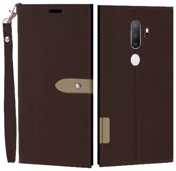 Wynhard Flip Cover for OPPO A5 2020 (Brown, Grip Case, Pack of: 1