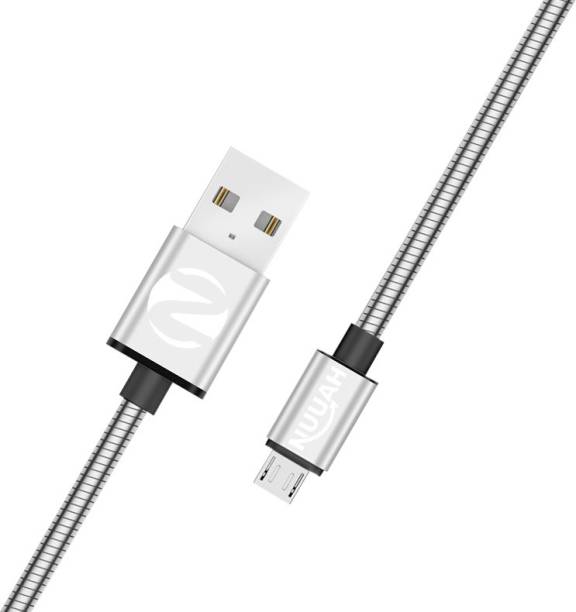 Nuuah Metallic Metal Braided Micro USB Cable for All Devices, 2.4A Fast Charging and 480 Mbps high Speed Data Transmission 2.4 A 1 m Metal Braided Micro USB Cable