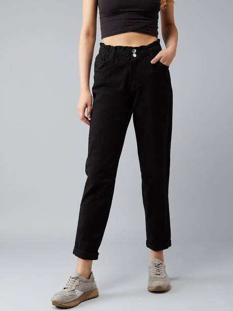kotty women regular high rise black jeans