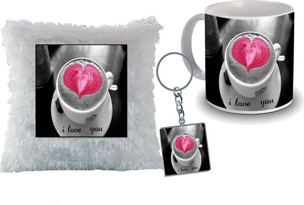 AMKK Mug, Keychain, Cushion Gift Set