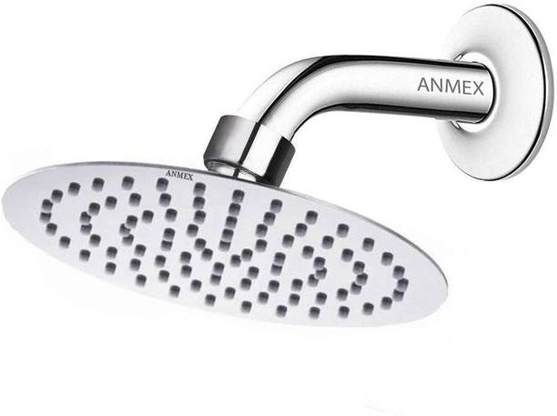 अनमेक्ष 6inch Ultra Thin SS Round (6") Rain Shower Head Premium Quality with 9inch Round Arm शावर हैड