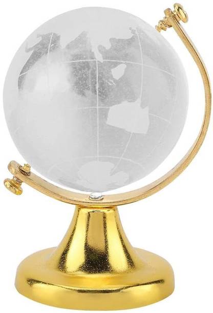 SWISS WONDER ®V5G - Rotating 4 cm Globe with Educational Earth Texture Map Decorative Showpiece  -  11.43 cm