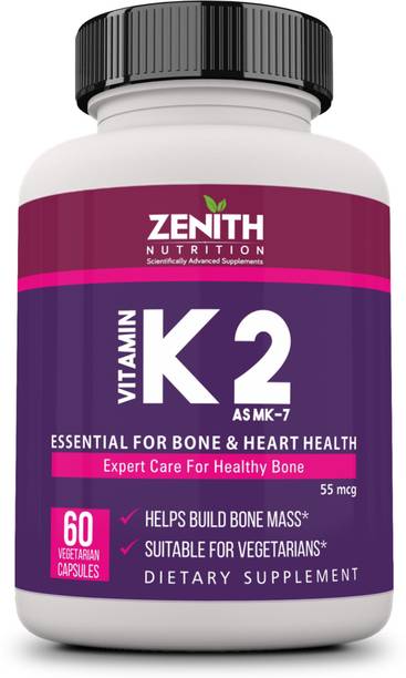 Zenith Nutrition Vitamin K2 as MK-7 - 60 Veg capsules | Bone & Heart Health | Lab Tested