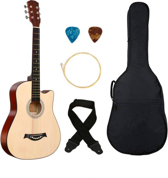 BLUEBERRY 38C Classic Brown, 38 Inch Acoustic Guitar Linden Wood Plastic Right Hand Orientation