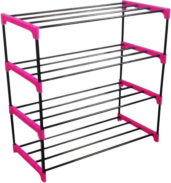 CMerchants OPEN METAL SHELF-4RACKS STAND Metal Collapsible Shoe Stand