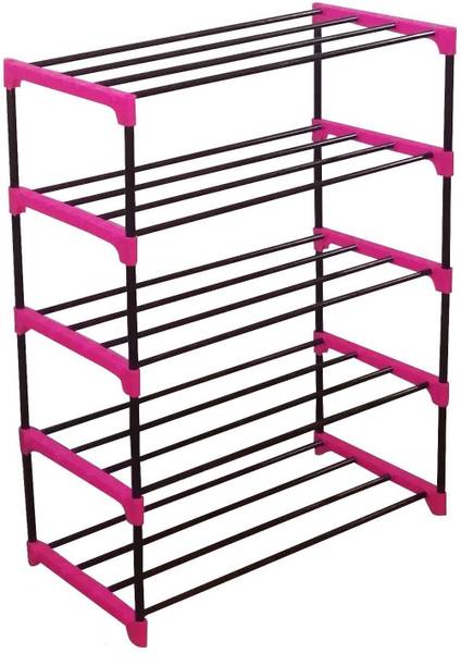 CMerchants OPEN METAL SHELF-5RACKS STAND Metal Collapsible Shoe Stand