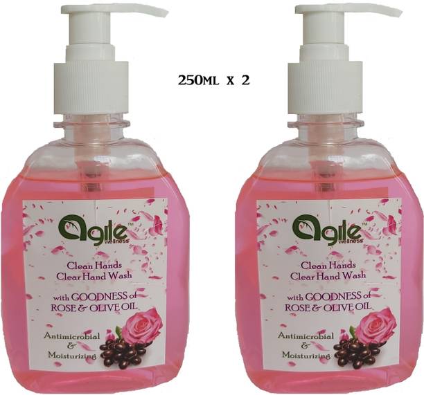 Agile Wellness Clean Hands Clear Hand Wash preimium quality 250 ML X 2 Hand Wash Bottle