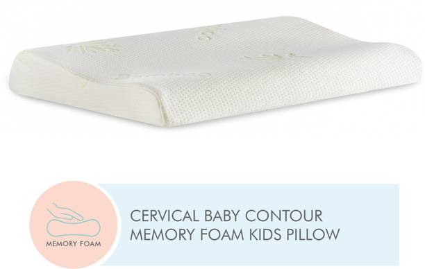 The White Willow Junior Size Contour Pillow for Kids above 6 years of age Memory Foam Solid Sleeping Pillow Pack of 1