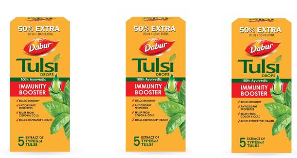 Dabur Tulsi Drops Natural Immunity Booster pack of 3(each 30 ml)