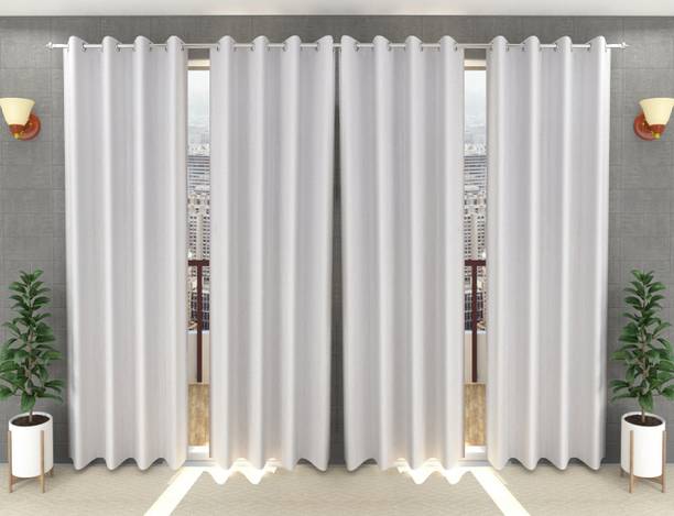Loof Klapper 214 cm (7 ft) Door Polyester Semi Transparent Curtain (Pack Of 4)