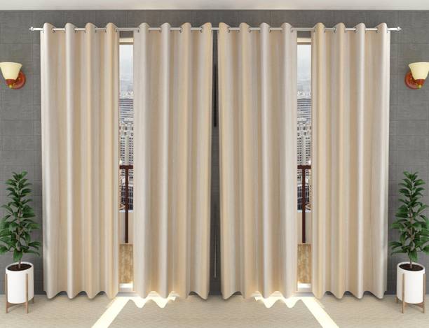 Loof Klapper 214 cm (7 ft) Door Polyester Semi Transparent Curtain (Pack Of 4)