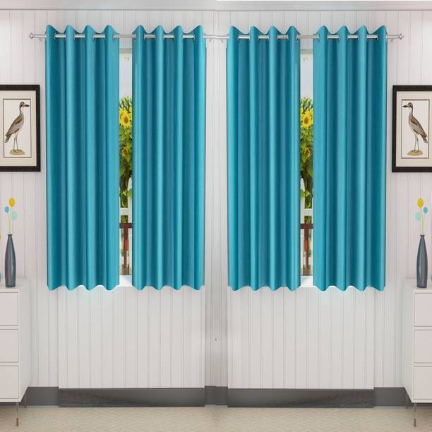 Loof Klapper 153 cm (5 ft) Polyester Semi Transparent Window Curtain (Pack Of 4)