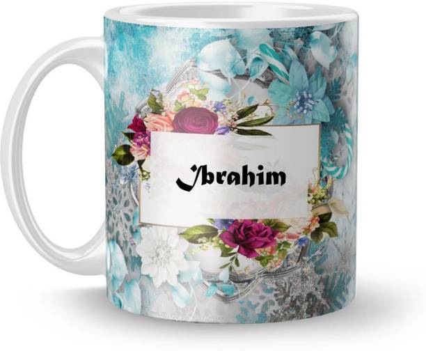 Beautum Name Ibrahim Printed White Ceramic (350)ml Model No:BTNAMXYZ007209 Ceramic Coffee Mug