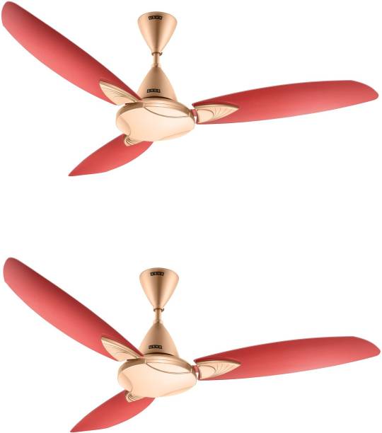 USHA Bloom Primrose, Sparkle Golden, Cherry 1250 mm Ultra High Speed 3 Blade Ceiling Fan