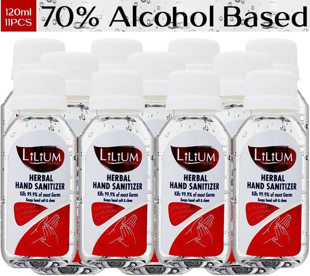 LILIUM Hand Cleanser (Sanitizer), Round Bottle, 1320ml, Pack of 11 Hand Sanitizer Bottle