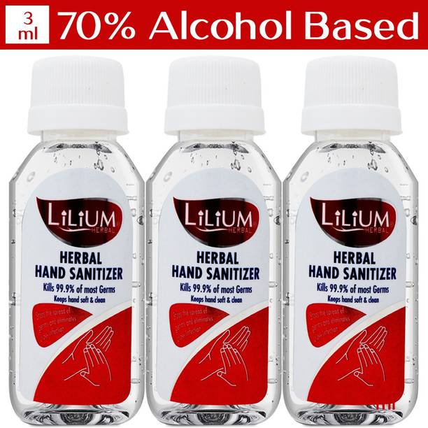 LILIUM Hand Cleanser (Sanitizer), Round Bottle, 360ml, Pack of 3 Hand Sanitizer Bottle