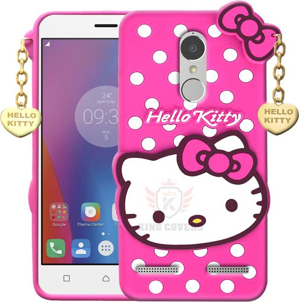 KING COVERS Back Cover for Lenovo K6 Power - Hello Kitty Case | 3D Cute Doll | Soft Girl Back Cover with Pendant